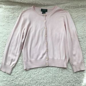 Lauren Ralph Lauren Silk Blend Pale Pink Sweater
